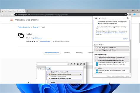 tab manager extension for chrome.